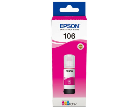 Epson 106, C13T00R340, tintásüveg - eredeti (magenta)