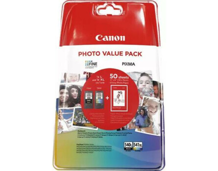 Canon PG-540L + CL-541XL + 50 x GP-501 fotópapír, 5224B007 - eredeti (fekete)